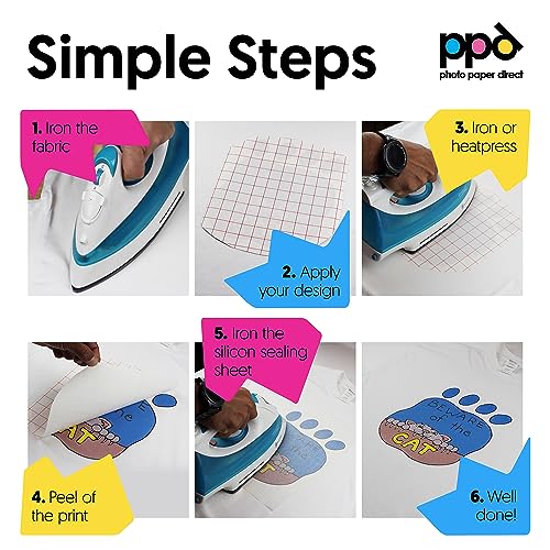 PPD 50 Sheets 8.5x11" Iron-on Heat Transfer Vinyl Paper Light Fabrics - size: 8.5 x 11, style: Light (50 Sheets)
