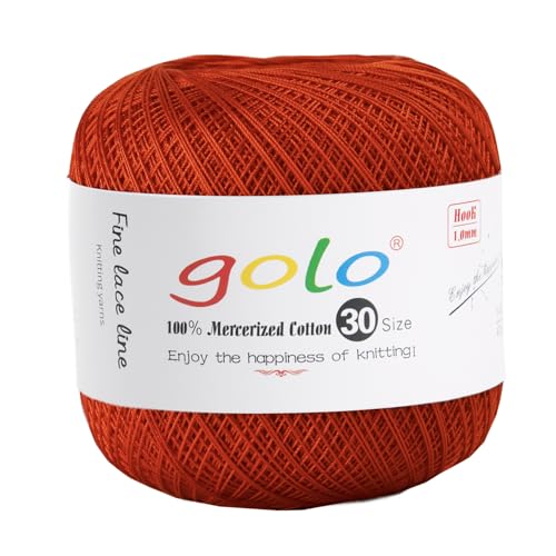 golo Crochet Thread Size 30 Colored Yarn for Tatting 637 - color: Red-637