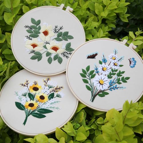TINLOK Embroidery Kit for Beginner's,Cross Stitch Kits Christmas,Easy Embroidery - Adults DIY Handmade with Stamped Embroidery Pattern,Gifts for Mother's Day,Grandma - style: Modern
