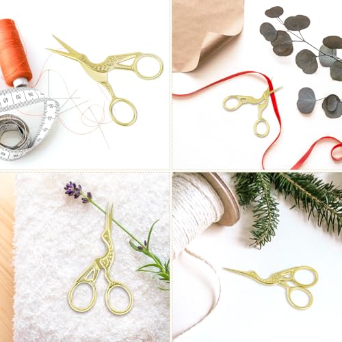 Golden Stork Embroidery Scissors Stainless Steel Sharp Tip Sewing Scissors for Everyday Use, Art Work, Needlework (1 Pcs 3.6Inch) - style: 1 Pcs 3.6Inch
