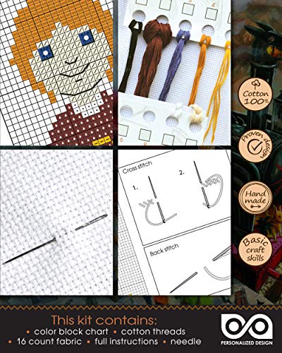 Personalized.Design Cross Stitch Kit 'How About a Nice Book?' - Ron Weasley Quote Embroidery Bookmark - color: Ron