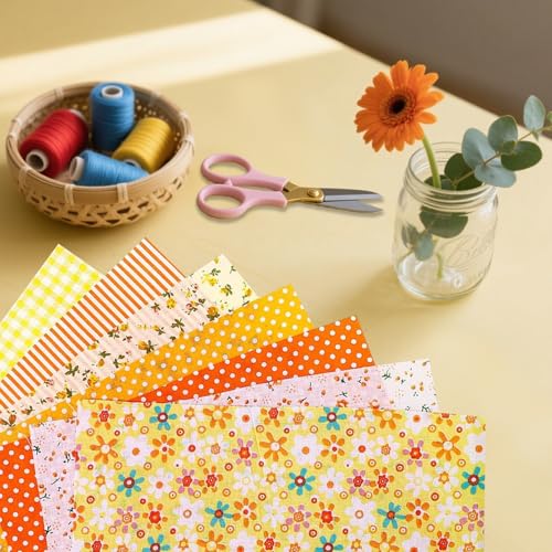 110 Pcs 10x10 Inch Cotton Fabric Squares for Quilting