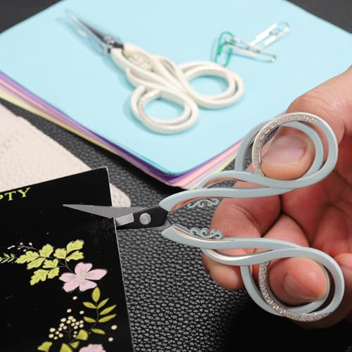 Small Sharp Scissors, Precision Sewing Shears - color: Light Green