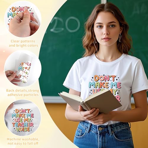 20 Sheets Teacher Iron on Transfers for T-Shirts - color: Teacher