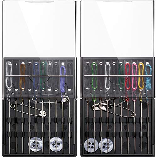 HESTYA 20 Pcs Pre-Threaded Sewing Needles Kit with Case - style: Rich Color