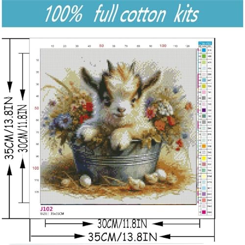 niurenmaoyi Highland Cow Stamped Cross Stitch Kits for Beginners,Flowers Counted Embroidery Craft Kits for Adults,Needlepoint Kits for Adults,Wall Art 13.8X13.8In - color: Cross Stitch Kits0429-01