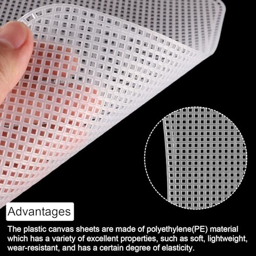 MECCANIXITY 4Pcs Plastic Mesh Canvas Sheet 6 Count 41.5 cm/ 16.3" for Crochet Bag Making Crossbody Bag Blank Canvas for Embroidery Needlepoint, Bag, Knit Crochet Mesh, White - color: White, size: 41.5cm