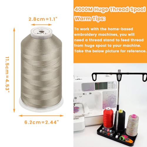 New brothread Huge Spool Embroidery Machine Thread -Beige Fits Janome Color - color: Beige-N213