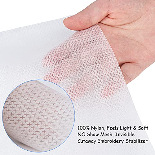 Simthread Iron on Fusible No Show Mesh Cut Away Stabilizer Backing - color: White