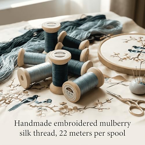 Natural 100% Mulberry Handmade Embroidery Silk Thread Silk Floss (49) - color: 49