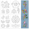 Peacoblue Bird and Flower Stick and Stitch Embroidery Patterns - color: Bird and Flower