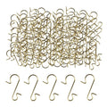 120PCS 1.18Inch S-Shaped Christmas Ornament Metal Hooks, Golden Bendable Hanging Hook for Christmas Tree Decoration, Party, Festival Activity, Holiday - style: Golden- S-shaped