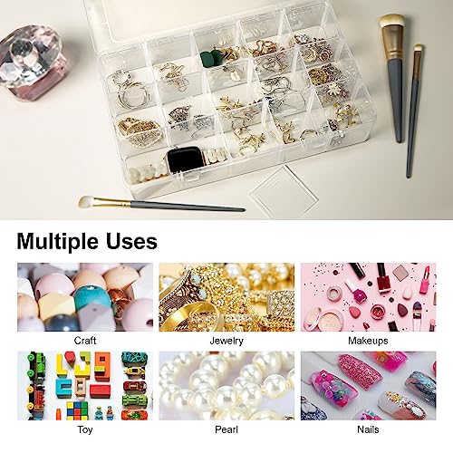 Gospire 2PCS 15 Large Grids Clear Plastic Box Organizer Storage Container - color: Clear-15 Grids*2