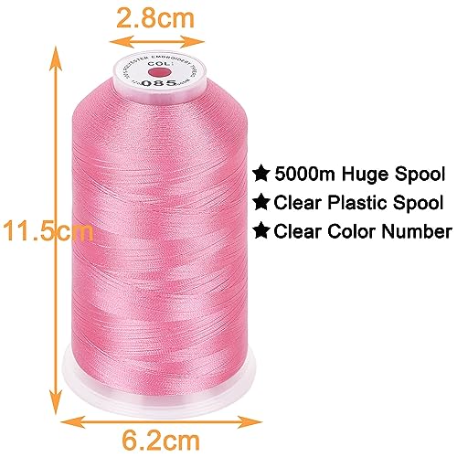 New brothread 2 Huge Spools Embroidery Machine Thread -Pink - color: Pink-085