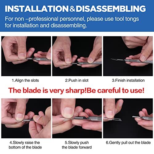 32PCS 30 Scalpel Blades with #10#11#23 Scalpels Surgical Sterile Blades Including Two Handle,Laboratory Blade-Lab Knives- Carving Blades with Handle-Art Blades Practicing Cutting-Crafts & More - color: 32 PCS Handle And Blades