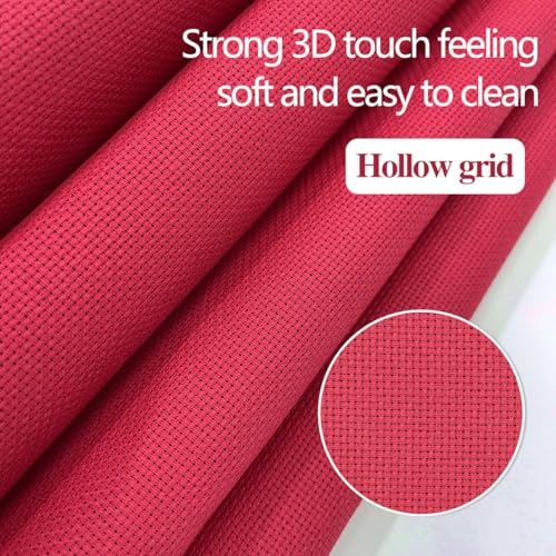 Aida Cloth 14 Count Cross Stitch Fabric Cross Stitch Aida Cloth for Embroidery and Needlework (red, 30 * 39inch) - color: Red