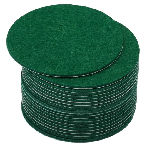 PATIKIL 2.5 Inch Diameter Lamp Base Felt, 20Pack 2mm Thickness Round Soft Adhesive Non-Slip Anti-Scratch Backed Felt for Lamp Furniture DIY Craft, Dark Green - color: Dark Green, size: 2.5 Inch