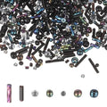 MECCANIXITY 5000 Pcs Mixed Glass Seed Beads, 1.5-6mm Mini Loose Glass Bugle Spacer Bead Embroidery Beads for DIY Craft Projects Earrings Necklaces Bracelets Jewelry Making, Black - color: Black