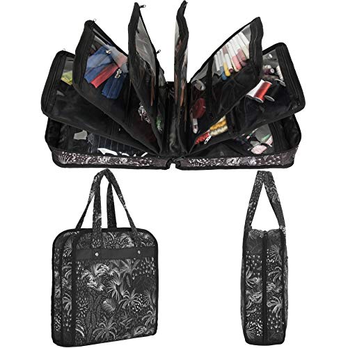 PACMAXI Sewing Accessories Storage Bag, Knitting, Craft Tools - color: White Tree with Black Background
