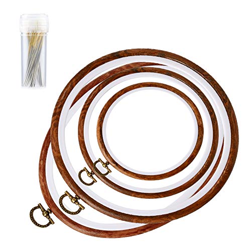 4 Pack Oval Embroidery Hoop Wood Embroidery Hoops Embroidery Frame - style: Circle & Oval