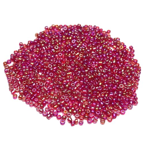 GLRXMX 2100Pcs Glass Beads 2mm Round Seed Beads for Jewelry Making - color: red