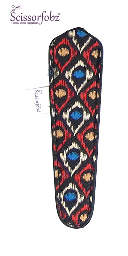 Designer Scissors Sheaths Shears Protective Covers-For Small Embroidery Scissors - Red Multicolor Flame Design-#SS-291 - color: Red Multi Flame, size: Single Small Size