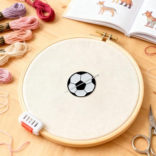 Rimvoe Sports Needle Minder Magnet, Magnetic Needle Minder for Cross Stitch Embroidery Needlework Accessories (Soccer) - style: socccer