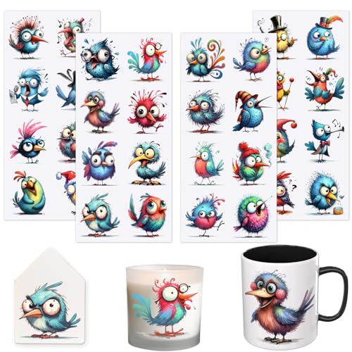 32 PCS Funny Birds UV DTF Cup Wrap Stickers - style: Funny Birds
