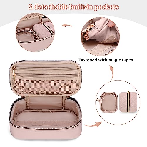 Yarwo Diabetic Travel Case for Blood Glucose Monitor, Test Strips, Syringes - color: Dusty Rose
