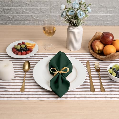 Blue Needles Solid Cloth Napkins 100% Cotton Set of 6-18 x 18 Inches - color: Forest Green, size: 18" x 18" (Set of 6)