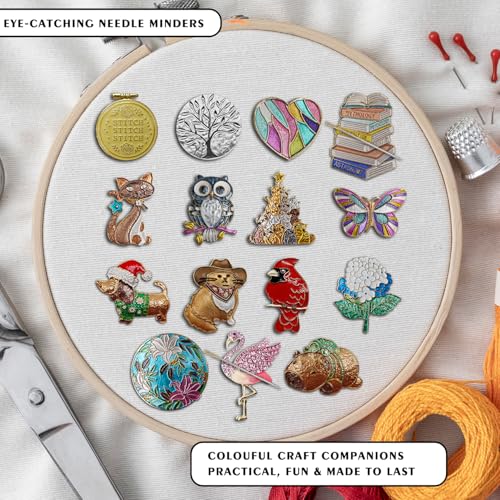 Needle Minder Magnet, Magnetic Needle Minder, Needle Minders Magnetic Cross Stitch Accessories, Magnetic Needle Holder, Life Tree, Butterfly, Cats, Owl, Heart (Dragonfly) - size: Dragonfly