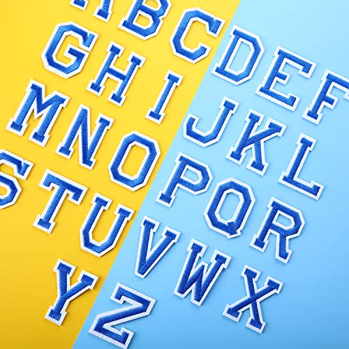 Boao 104 Pcs Iron on Letters Patches for Fabric,Blue - color: Blue