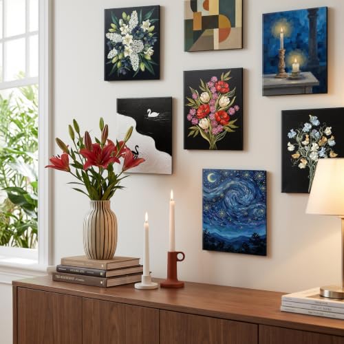 Simetufy 12 Pack 8x10 Black Canvas Boards for Painting, Flat Canvas Panels - size: 8"x10" Black