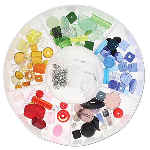 The Beadsmith Portable Bead Caddy - Bead Set w/Jewelry Making Supplies, Includes 1000+ gm of Seed Beads Plus Accessories & Storage
