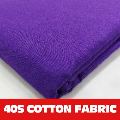100% Purple Cotton Fabric for Sewing by 3 Yard, 59”Width Quilting Fabric Medium Weight 5.8 oz, Muslin Fabric by The Yard, Embroidery Cloth - color: Purple, size: 3yards
