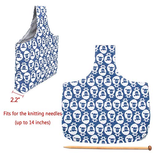 Teamoy Knitting Bag Tote, Travel Crochet Project Wrist Bag, Large, Sheep - color: Sheep, size: Large