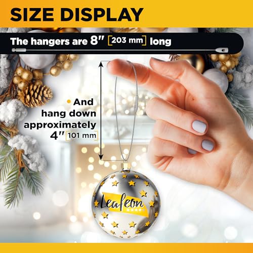 Christmas Ornament Hooks - Gold Christmas Ornament Hangers with Snap - Precut Ornament String with Snap for Christmas Tree Decoration (200 pcs Gold & Silver) - color: 200 Pcs Gold & Silver