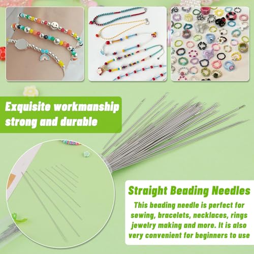 UOOU 85 Pcs Beading Needles, 8 Sizes Long Straight Bead Embroidery Needles - style: Regular