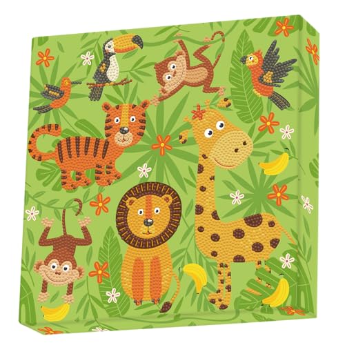 DIAMOND DOTZ in The Jungle Animal Diamond Painting Kit for Adults with Gems - color: DOTZ in the Jungle