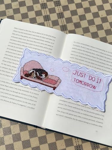 6 pcs Dog Bookmark Cross Stitch Kits,Small Easy, Bookmarks Cross Stitch,14 Count Counted Cross Stitch Kits,Cotton Thread, Cotton Dog Bookmarks Counted Cross Stitch Kits