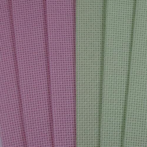 KCS 4/6 pc of 12" x 18" 30cmx45cm 16CT Counted Cotton Aida Cloth Cross Stitch Fabric (Pink+Light Green, 6 pc) - color: Pink+light Green, size: 6 pc