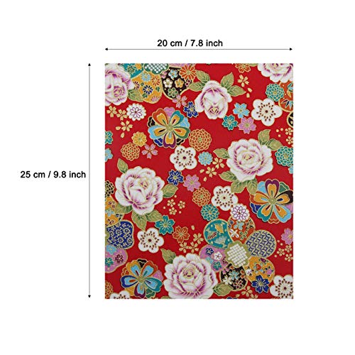 aufodara 10Pcs Cotton Craft Fabric Patchwork Bundle 20x25 cm, Japanese Style Printed Floral Beautiful Gold Patterns Bronzing Cloth for Sewing Quilting DIY Artcraft Handwork (Red) - color: Red