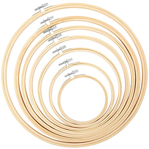 Pllieay 7 Pieces 7 Sizes Embroidery Hoops 4 inch to 12 inch