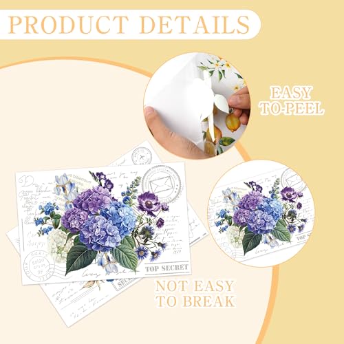 6 Pcs Blooming Floral Rub-On Transfers for Furniture & Crafts, 8 x 12 Inch - style: Blooming Floral