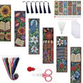 Mushroom Flowers Counted Cross Stitch Bookmark Kit for Adults Beginners - color: SQJ005-01