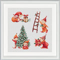 DUTCH STITCH BROTHERS - Counted Cross Stitch Kit - DSB017A - Christmas Elves 1- Aida - 9.8 x 9.8 Inch - DIY for Adults - color: DSB017A Aida