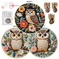 Santune Embroidery Kit for Beginners Needlepoint Cross Stitch Kits Adult Needle Point Sets with Owl Embroidery Patterns, Includes Step-By-Step Instructions and Accessories - color: Owl Series