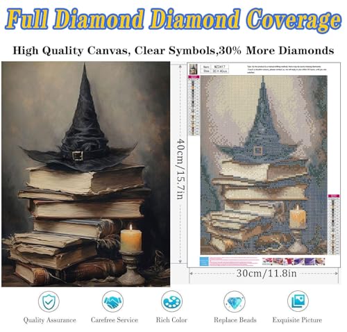 Dugsmgd Halloween Diamond Art Kits for Adults, Book Diamond Painting 12x16 - color: Halloween Book