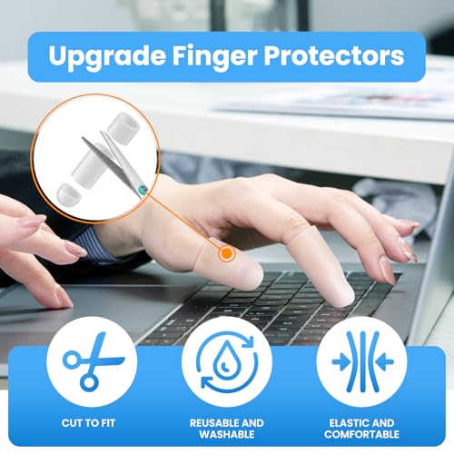 JUMPOW Gel Finger Cots Protectors,Finger Covers Caps Sleeves(M,16PCS)