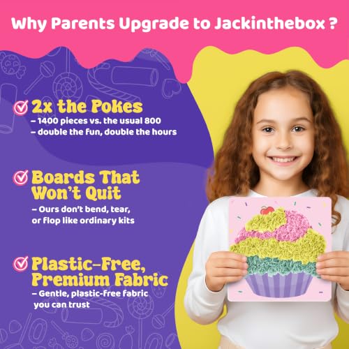 jackinthebox Poke Art Candyland Crafts Kits for Kids, Girls Gift, Ages 4-8 - style: Candyland